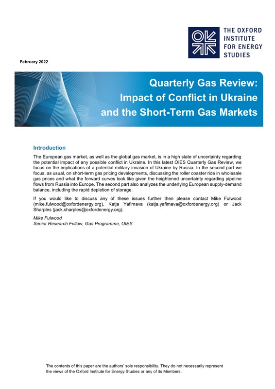 20220315 Oxford Energy Gas Quarterly Review Issue 16