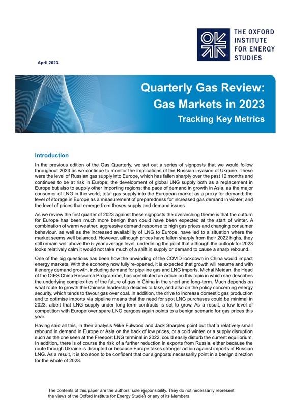 Oxford Energy Gas Quarterly Review