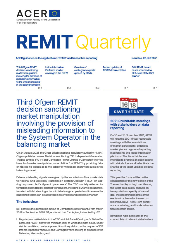REMIT Quarterly Issue 