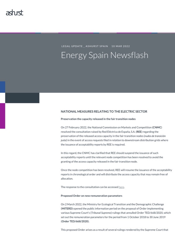 Energy Spain Newsflash Ashurst